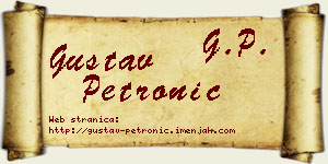 Gustav Petronić vizit kartica